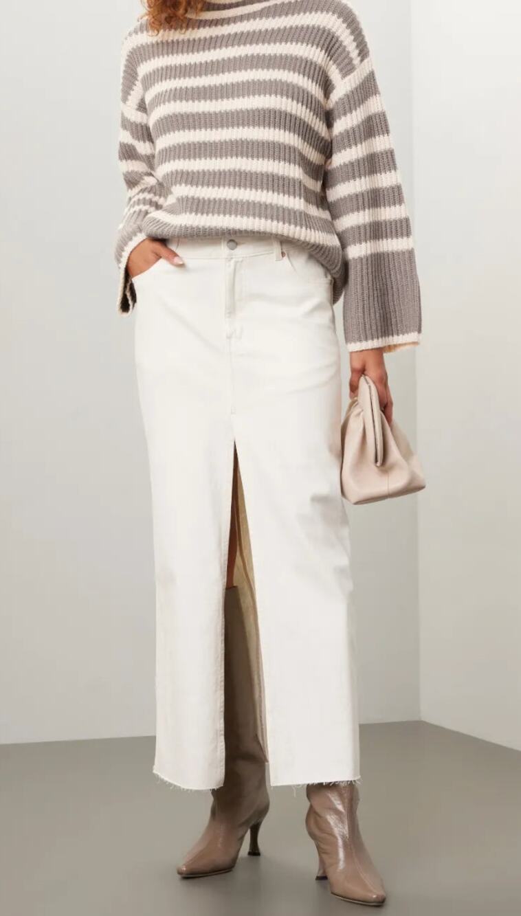 Dl1961 Asra Ecru Maxi Skirt Summer Spring White Jean Denim Size 27